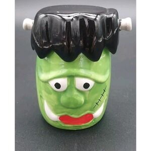 Greenbrier‎ International Ceramic Halloween Frankenstein Lidded Jar
